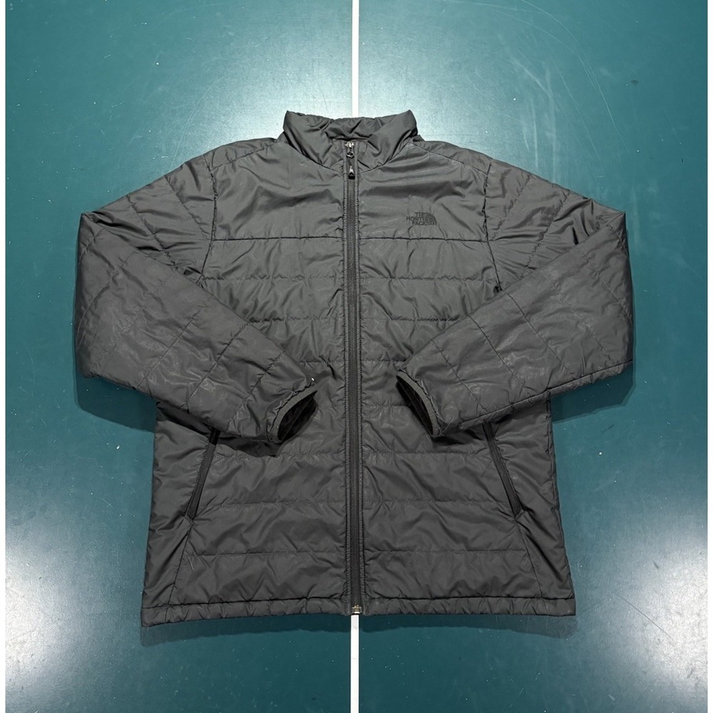 The North Face Puffer Jacket Men's Medium Black Lightweight Insulated Rip Flaw*